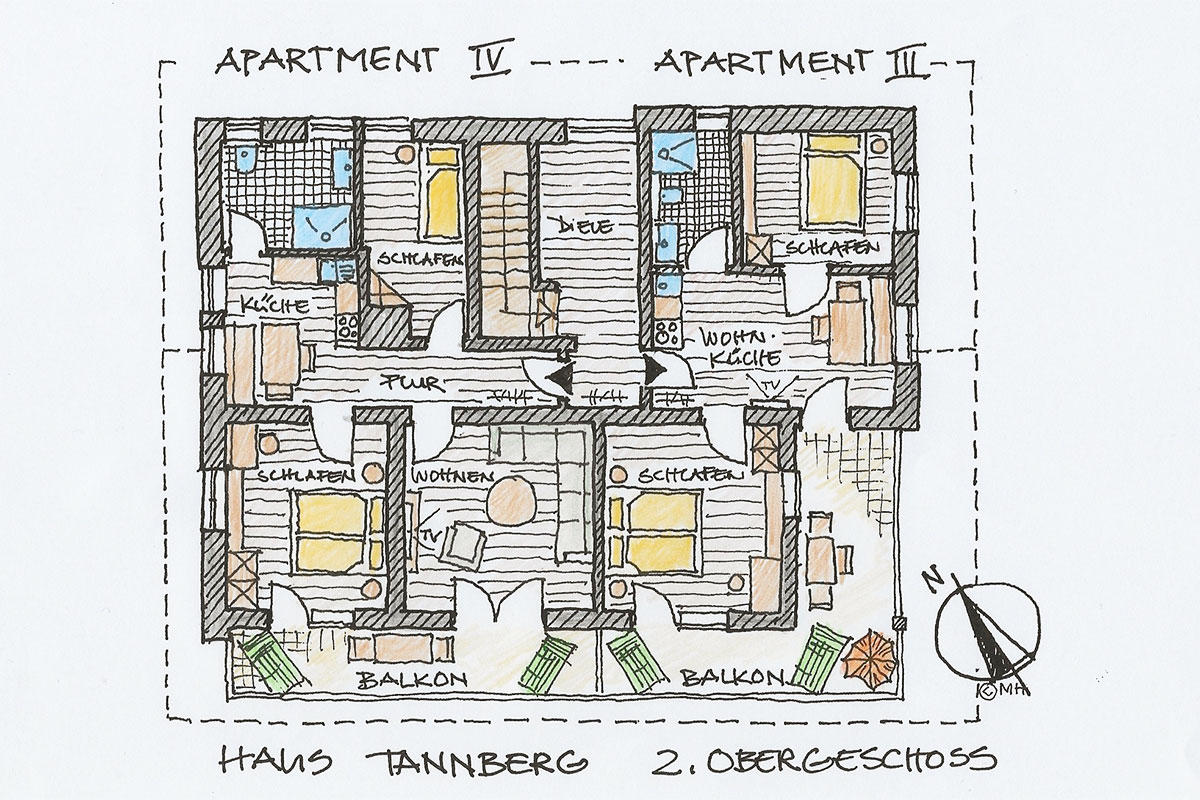 2. Obergeschoss | Apartement IV und III